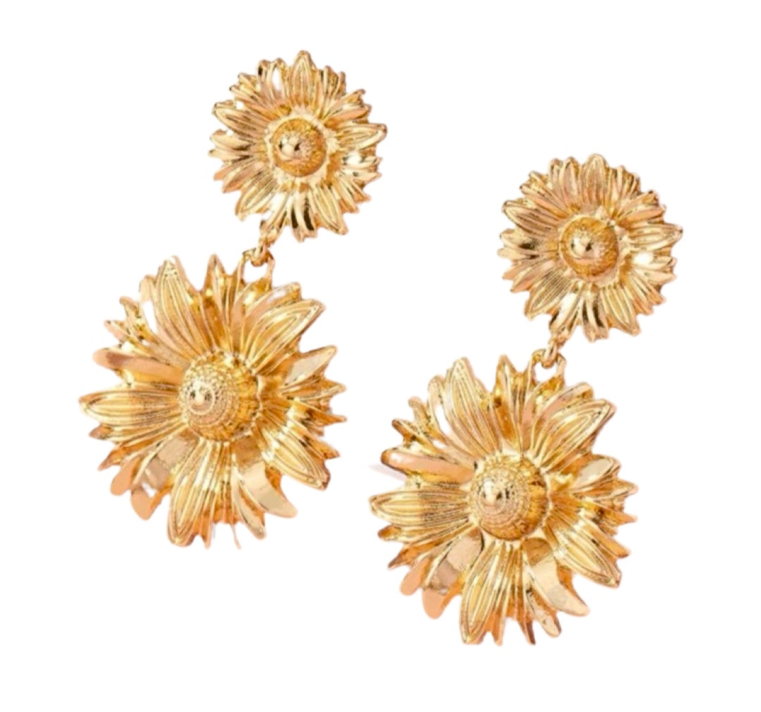 DROP SUNFLOWER EARRING