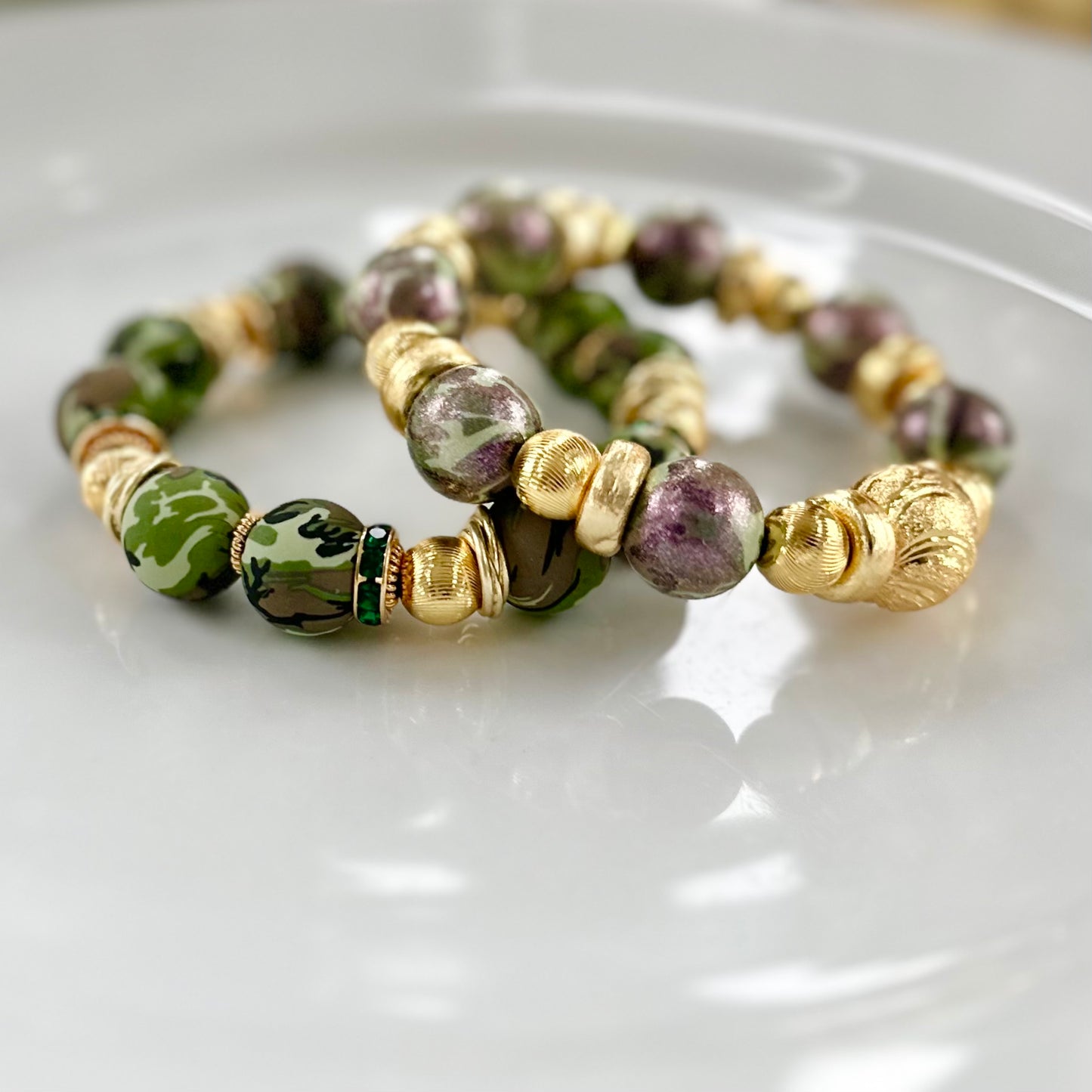 CAMO BANGLE WITH GOLD ACCENTS