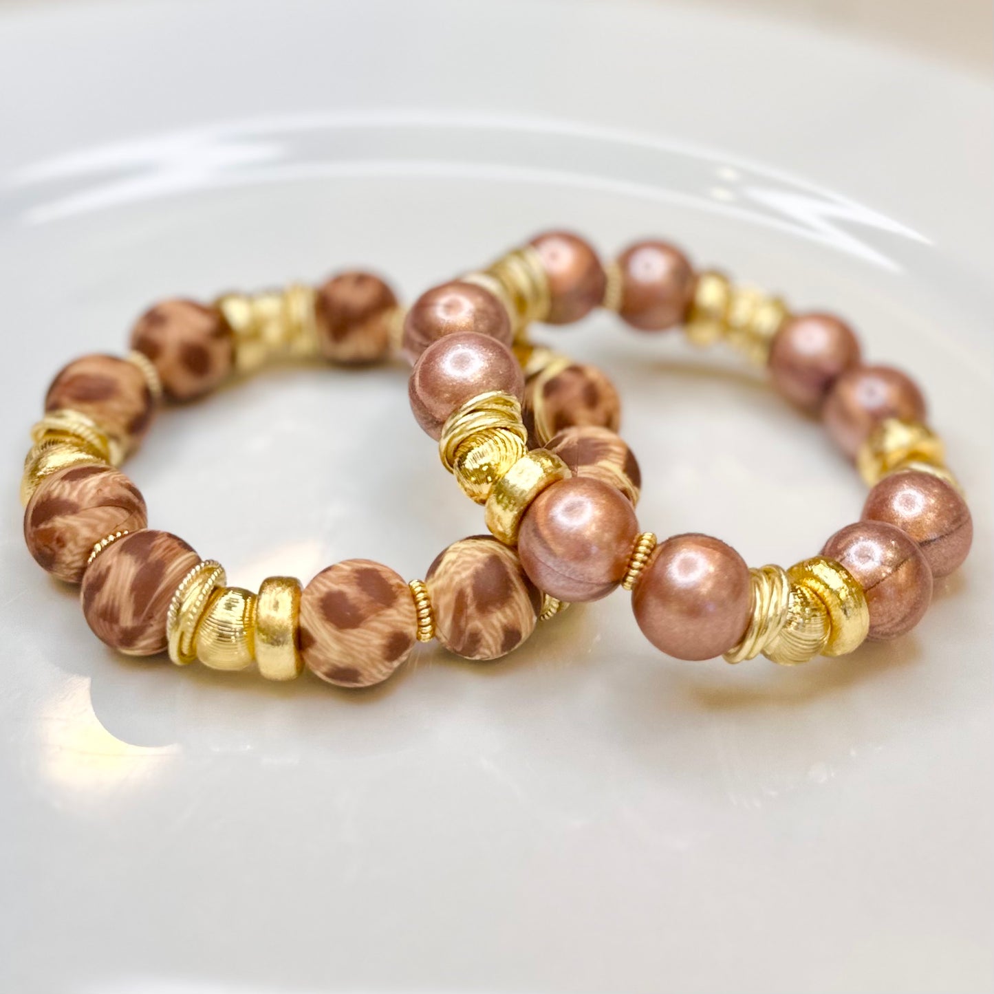OPALIZED BRONZE AND GOLD BANGLE