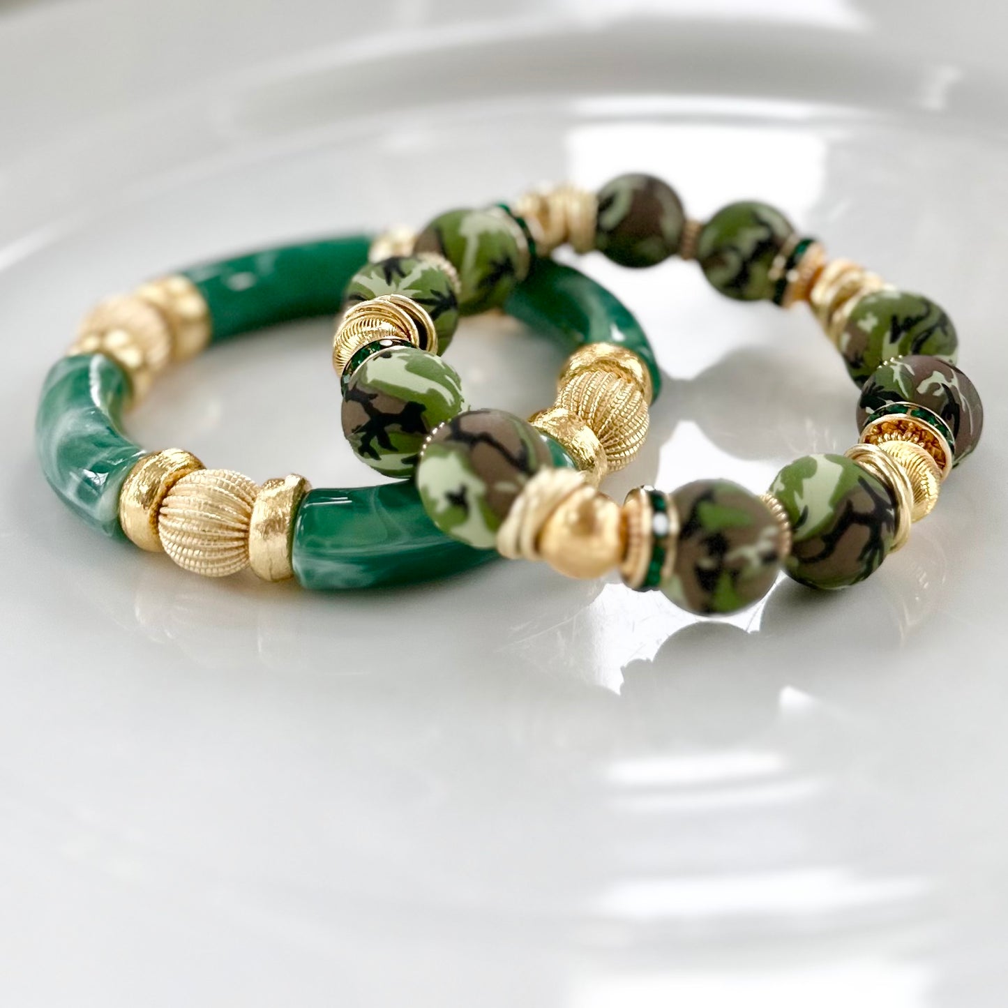 CAMO BANGLE WITH GOLD ACCENTS