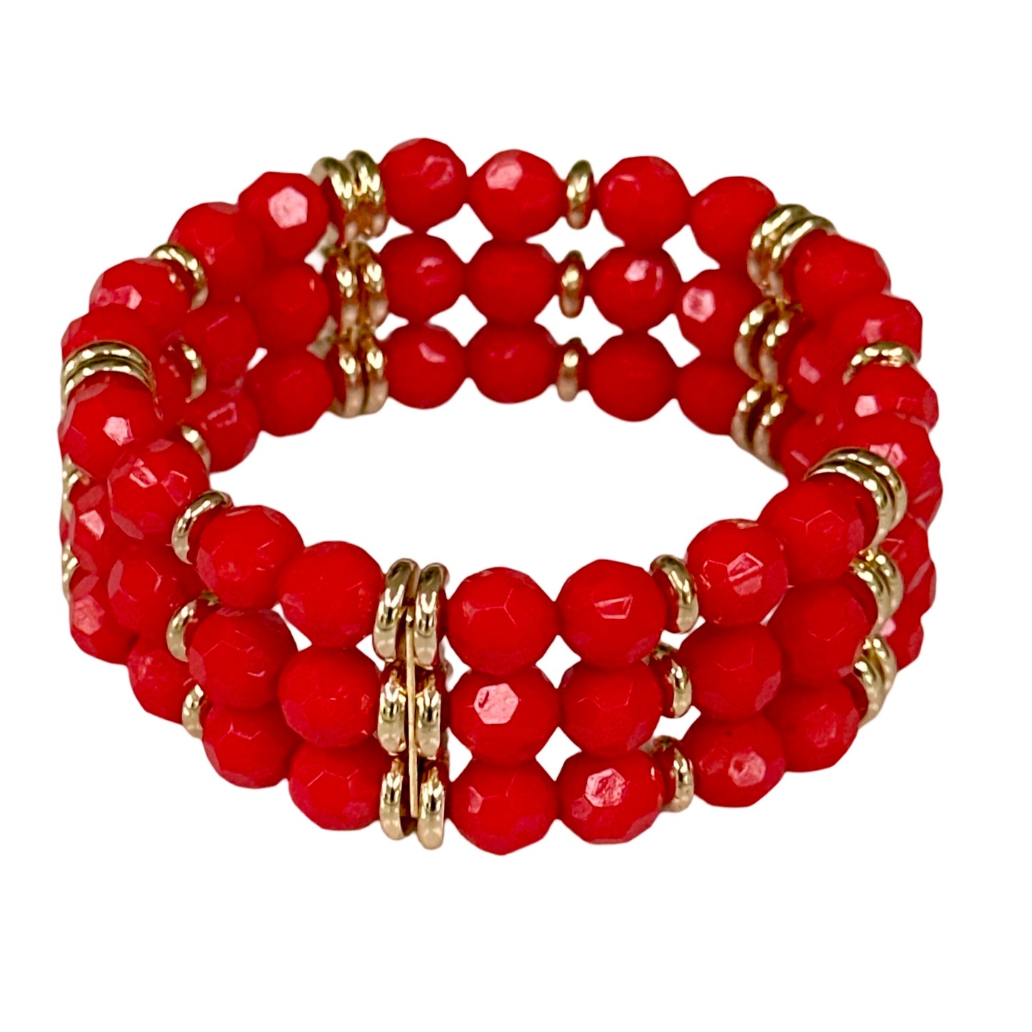 RED AND GOLD TRIPLE CUFF