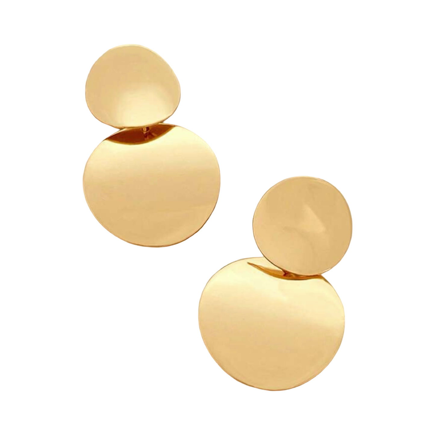 GOLD SOLID DOUDLE CIRCLE EARRING