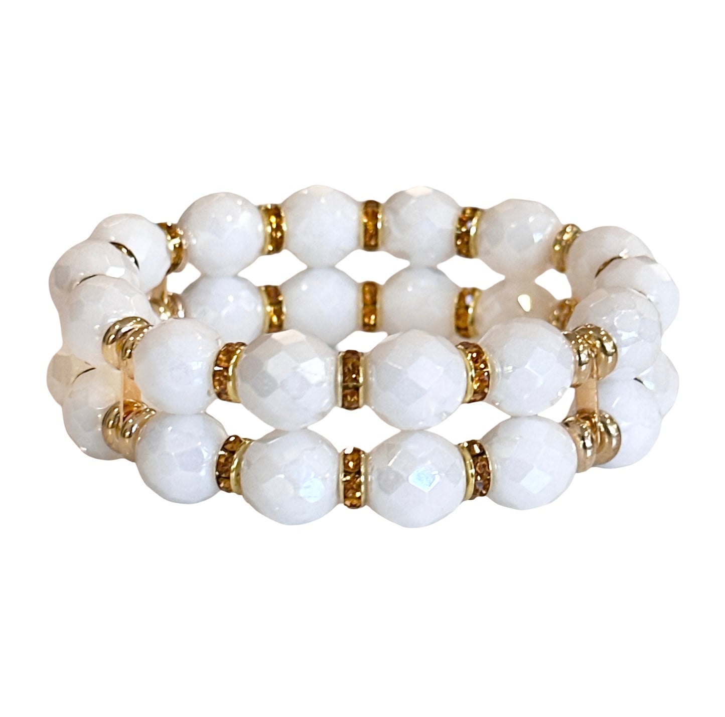 WHITE AND DOUBLE GOLD CUFF