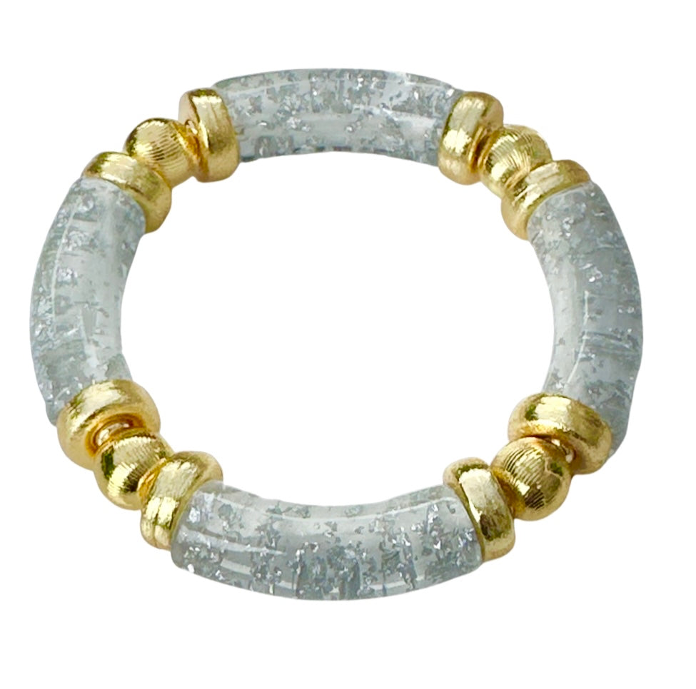 SILVER FOIL LINK BANGLE WITH GOLD