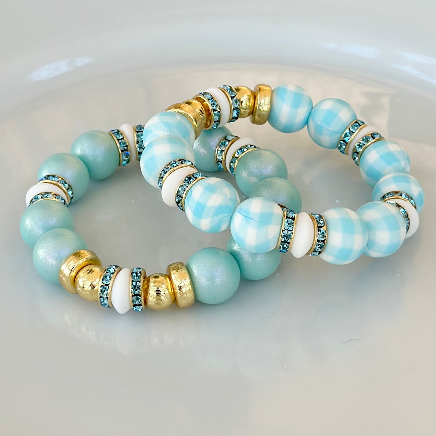OPALIZED LIGHT TURQUOISE BANGLE WITH WHITE, TURQUOISE CZ AND GOLD ACCENTS