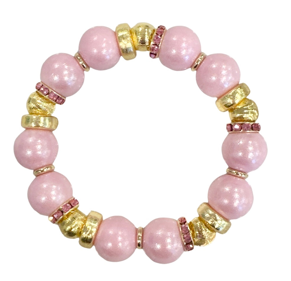 OPALIZED LIGHT PINK AND GOLD BANGLE