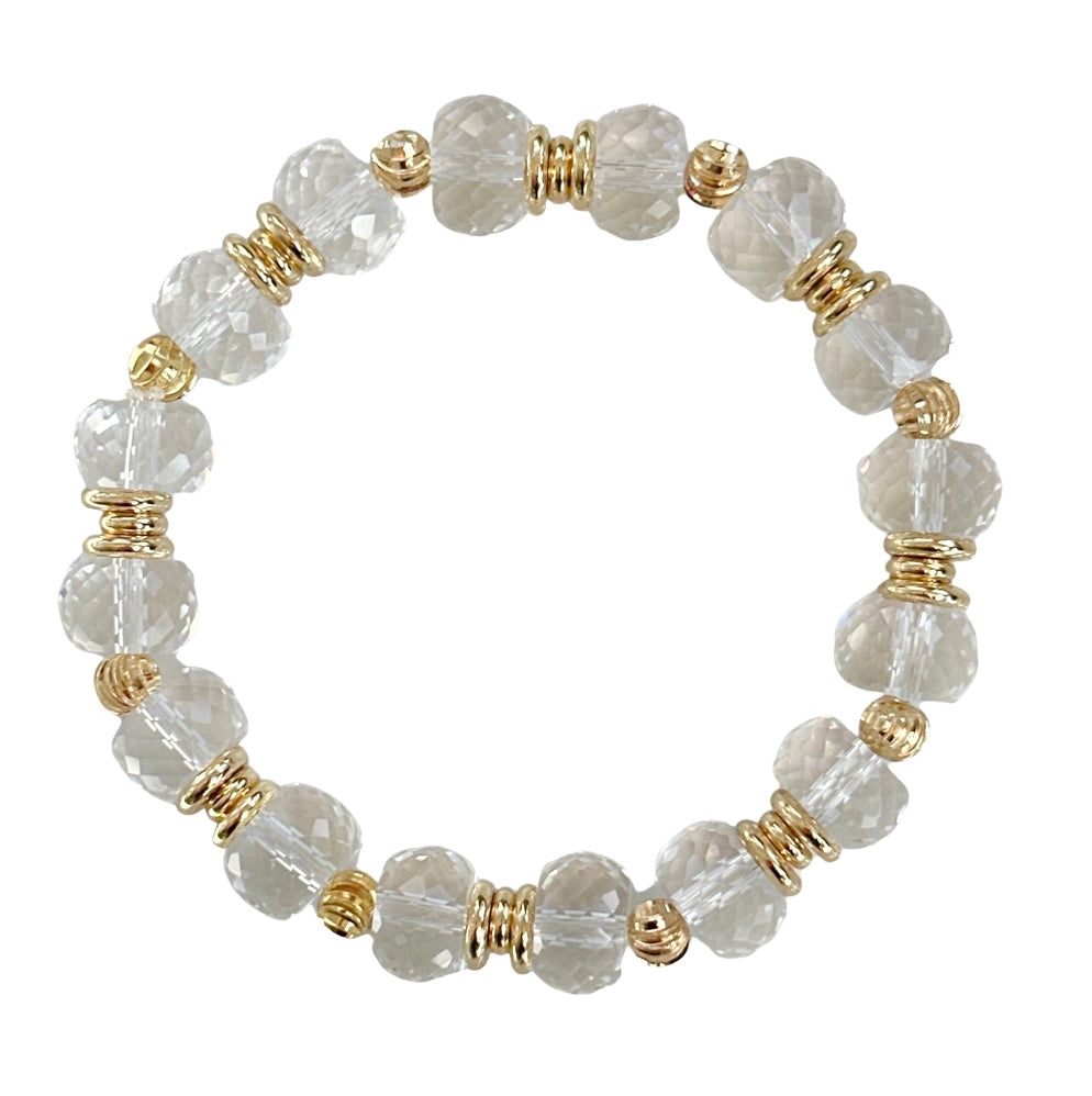 FACETED LUCITE AND GOLD BANGLE