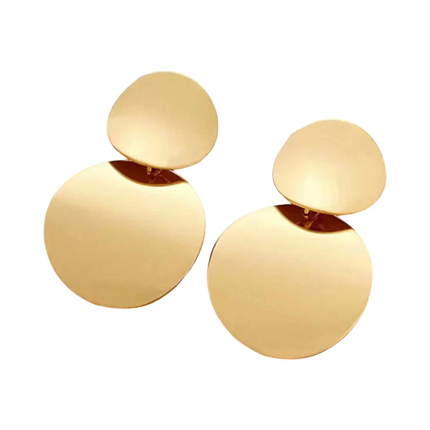 GOLD SOLID DOUDLE CIRCLE EARRING