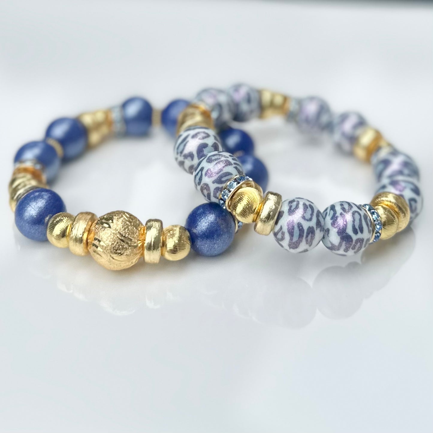 OPALIZED DARK BLUE AND GOLD BANGLE