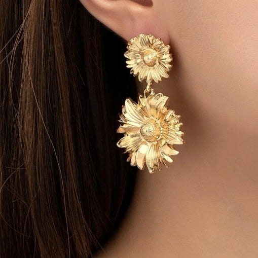 DROP SUNFLOWER EARRING