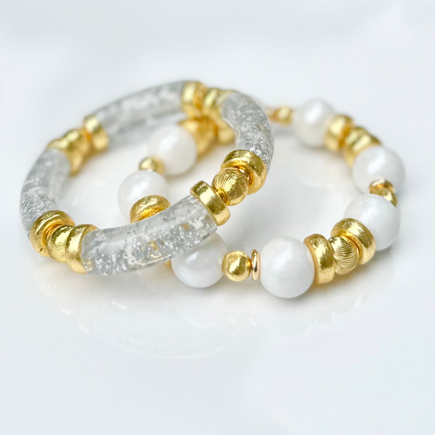 SILVER FOIL LINK BANGLE WITH GOLD