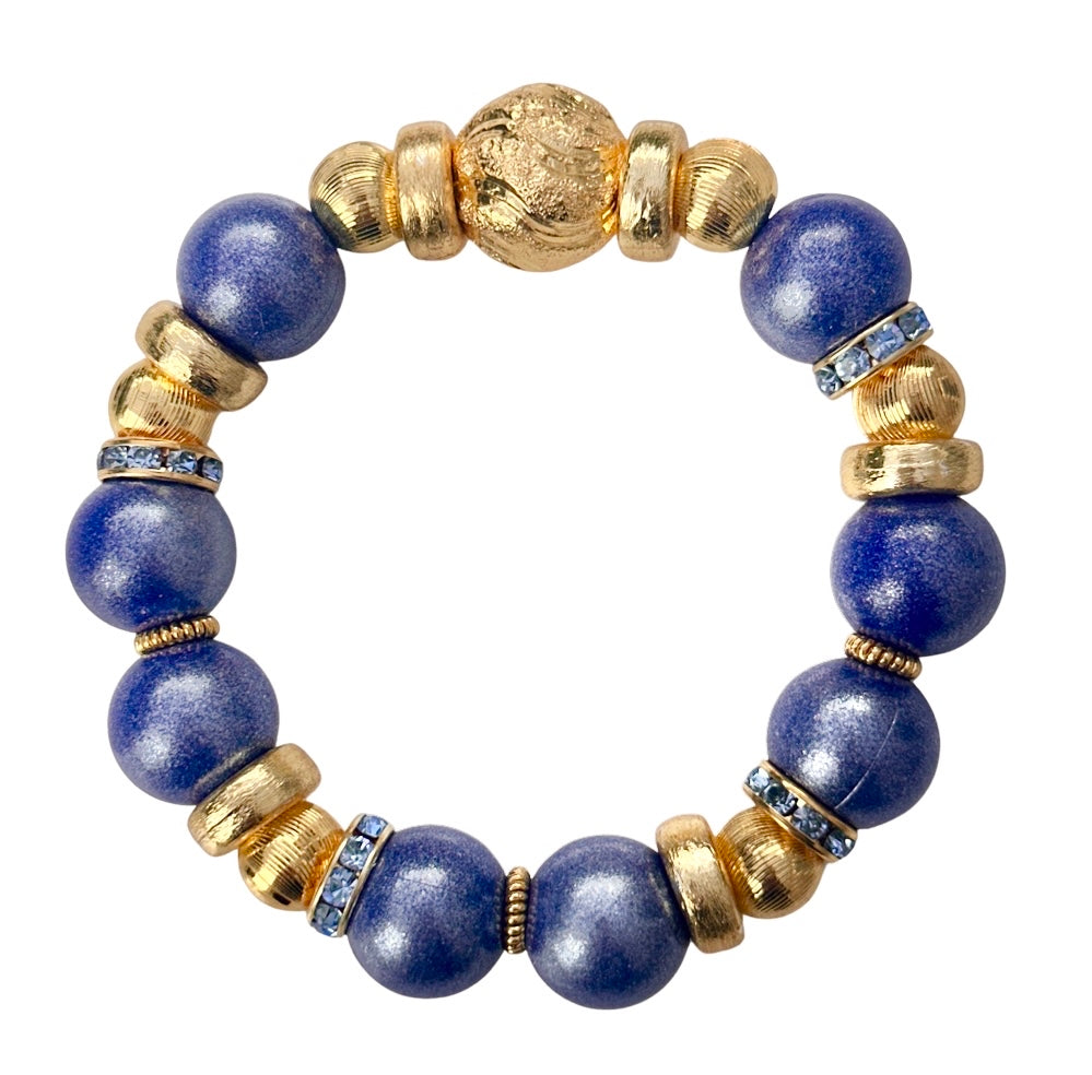 OPALIZED DARK BLUE AND GOLD BANGLE