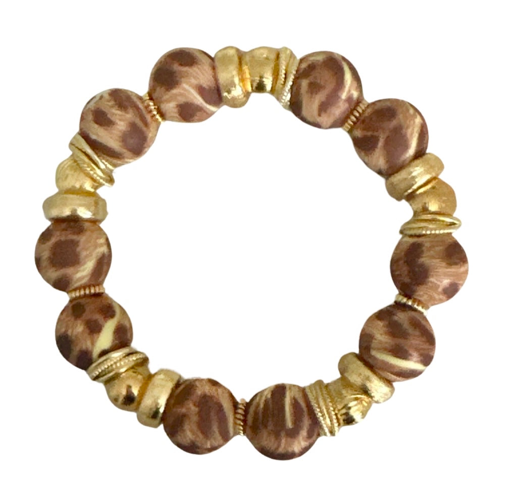 TAN GIRAFFE AND GOLD BANGLE