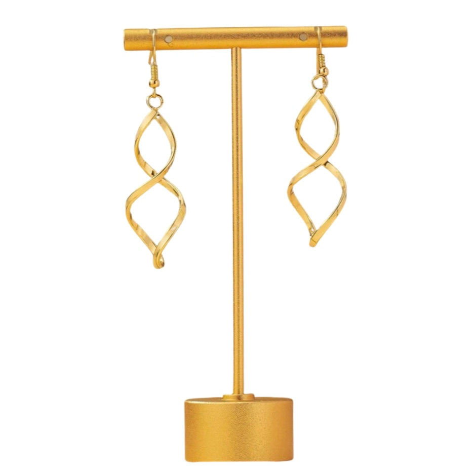 LONG FIGURE EIGHT GOLD EARRING