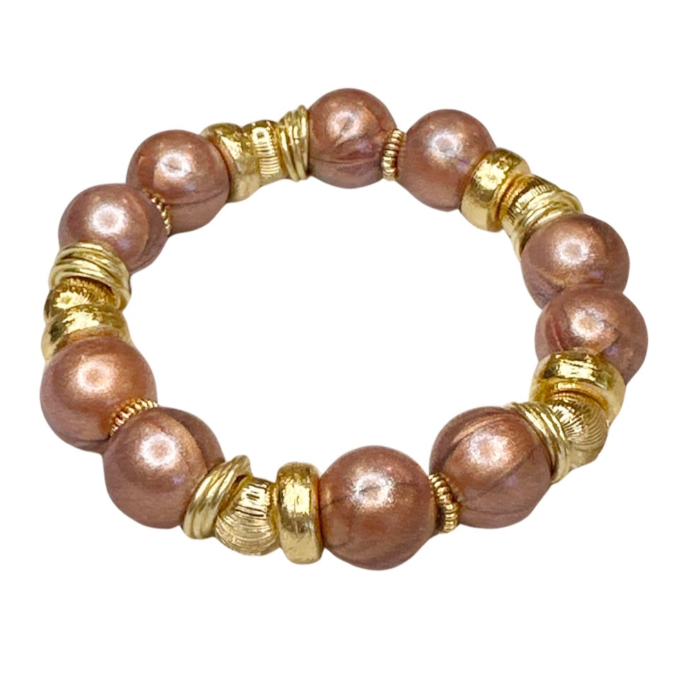 OPALIZED BRONZE AND GOLD BANGLE