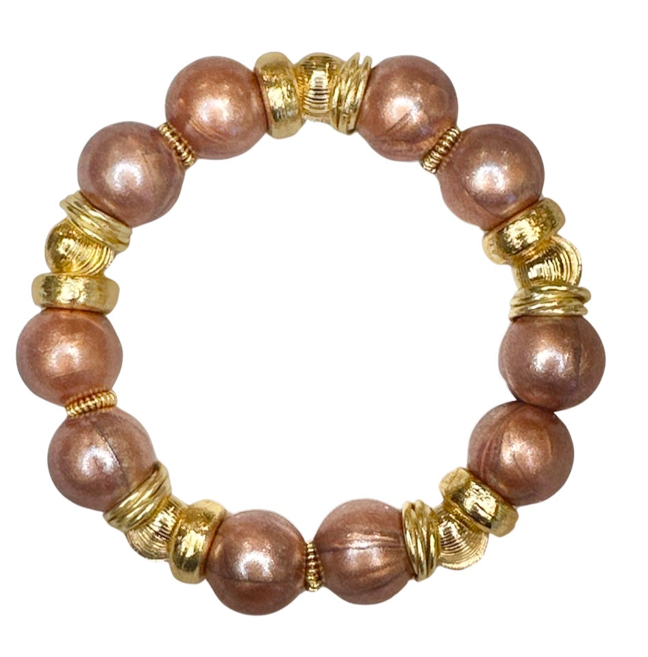 OPALIZED BRONZE AND GOLD BANGLE