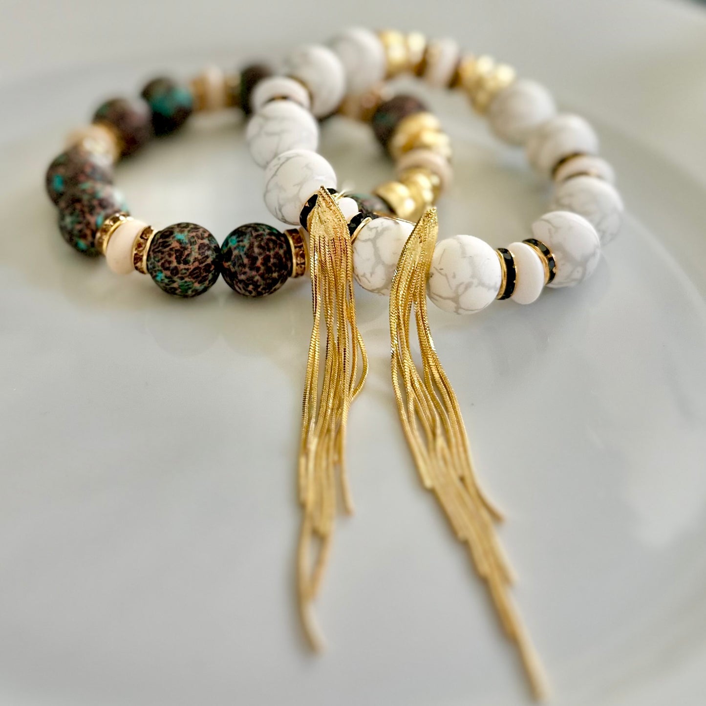LONG GOLD TASSLE EARRING