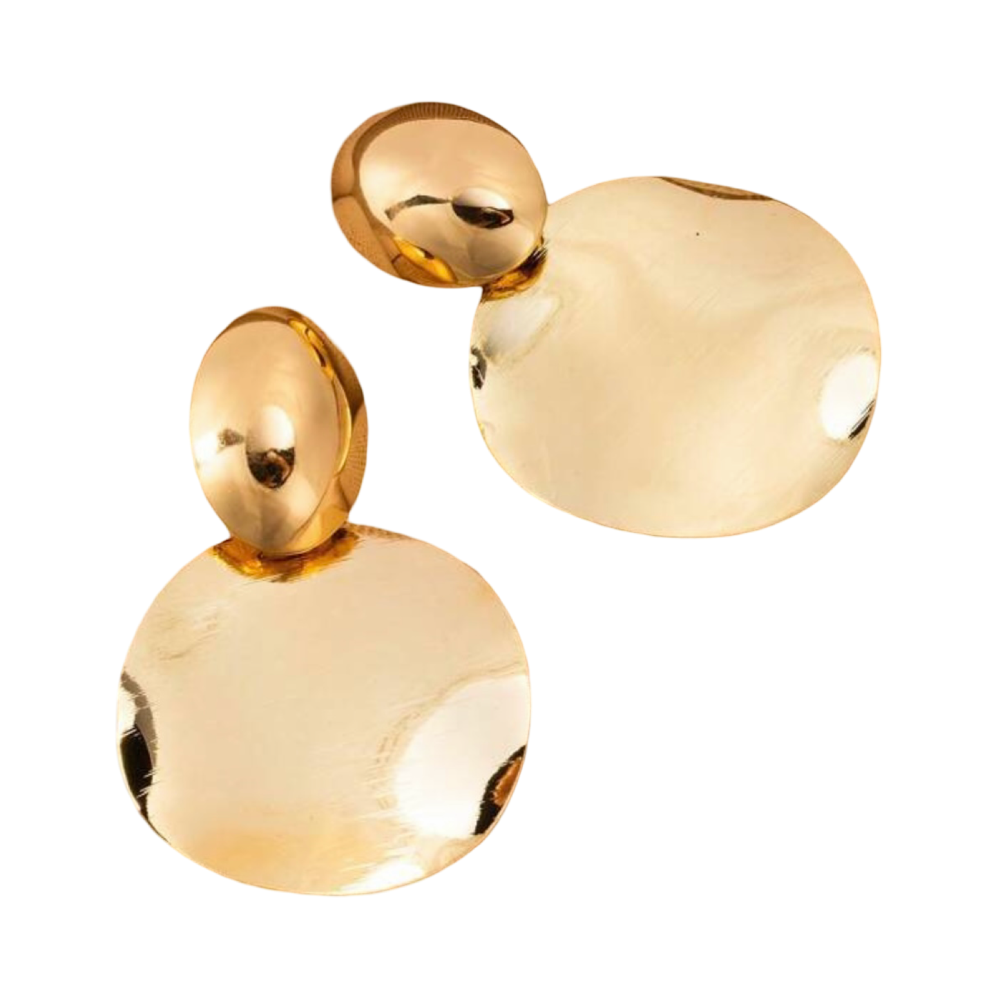 GOLD TEXTURED DISC EARRING
