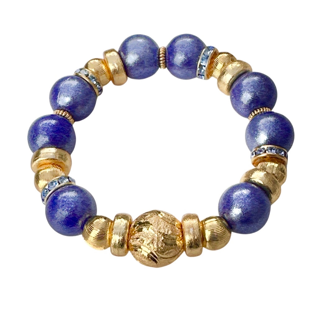 OPALIZED DARK BLUE AND GOLD BANGLE