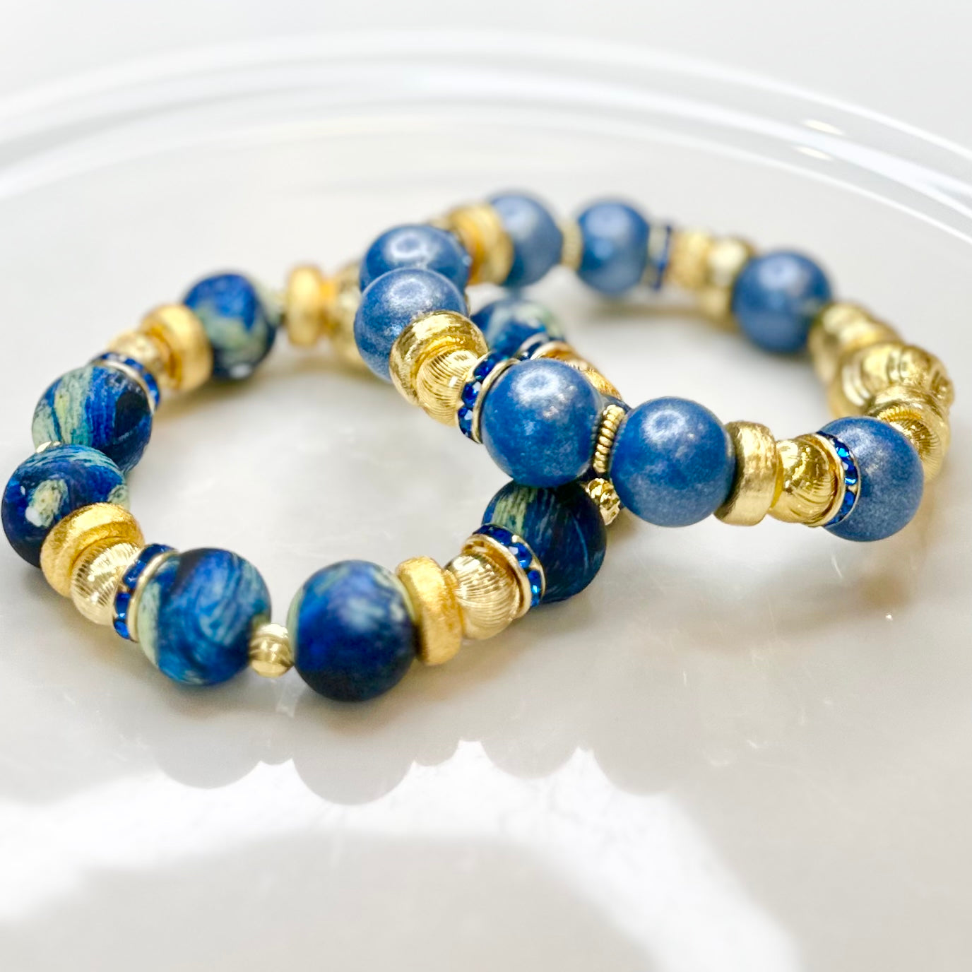 STARRY NIGHT AND GOLD BANGLE WITH GOLD AND CZ
