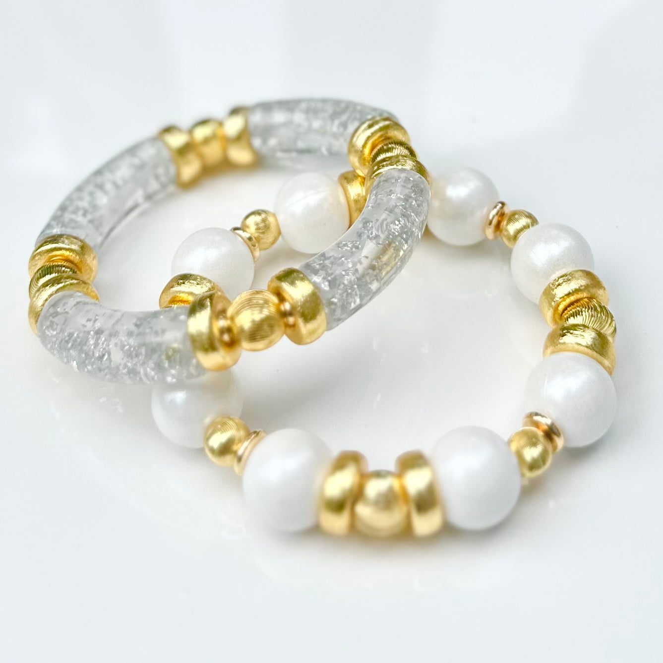 SILVER FOIL LINK BANGLE WITH GOLD