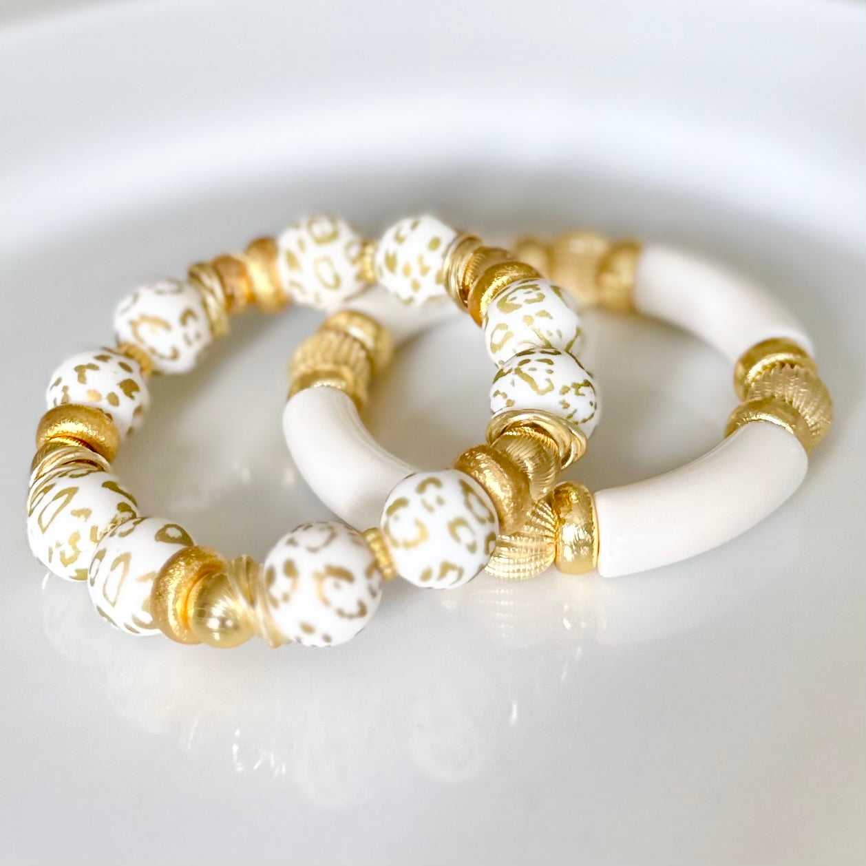 IVORY AND GOLD LINK BRACELET