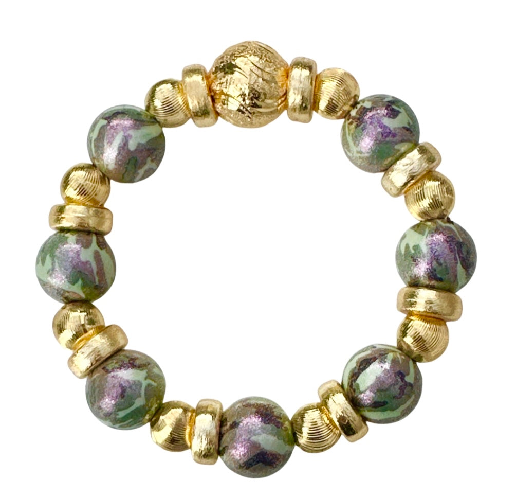 OPALIZED CAMO AND GOLD BANGLE