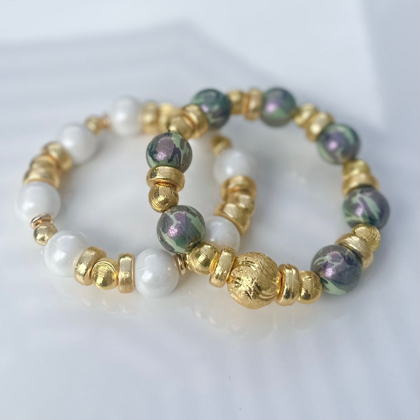 OPALIZED CAMO AND GOLD BANGLE