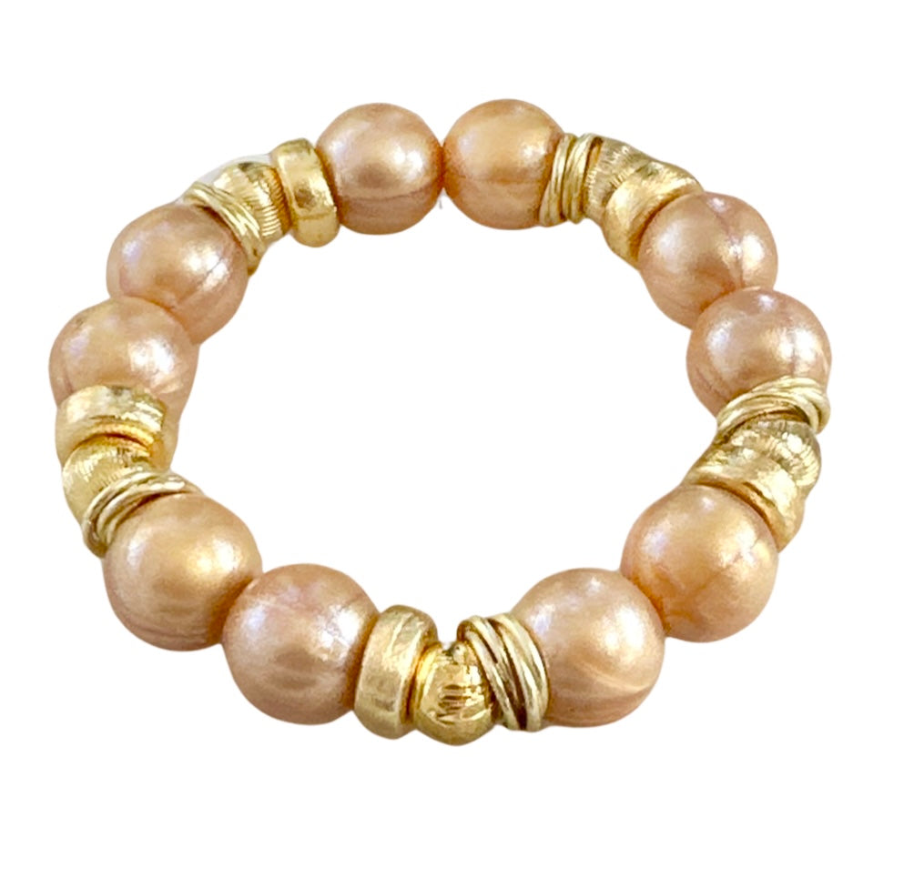 OPALIZED LIGHT GOLD AND GOLD BANGLE