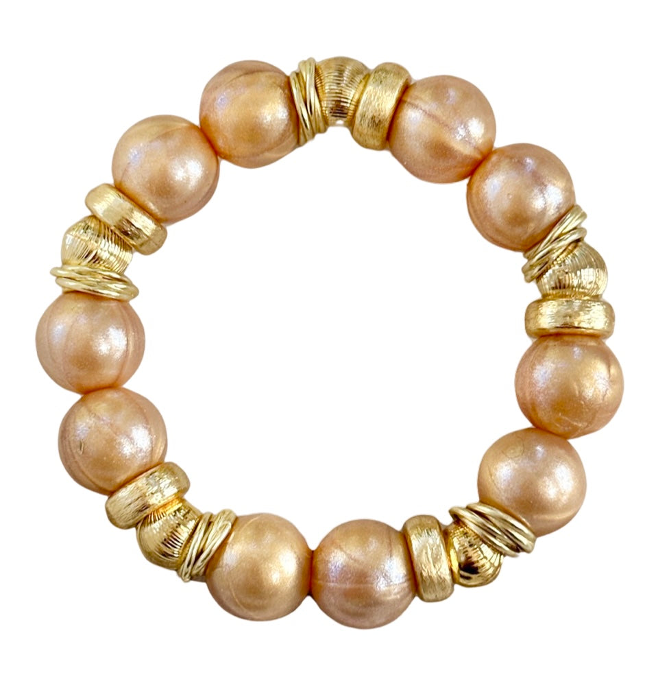 OPALIZED LIGHT GOLD AND GOLD BANGLE