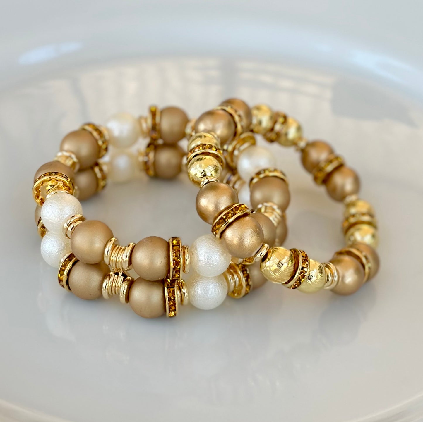 BRUSHED DARK GOLD WOOD AND SHINY GOLD MINI BANGLE