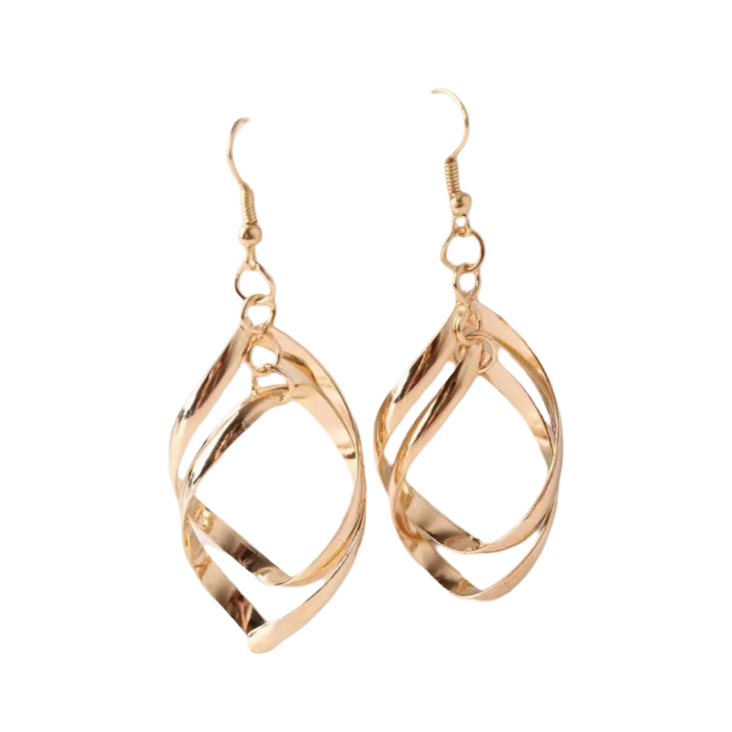 INTERTWINED OVAL GOLD EARRING
