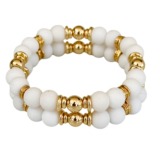 WHITE AND GOLD CUFF
