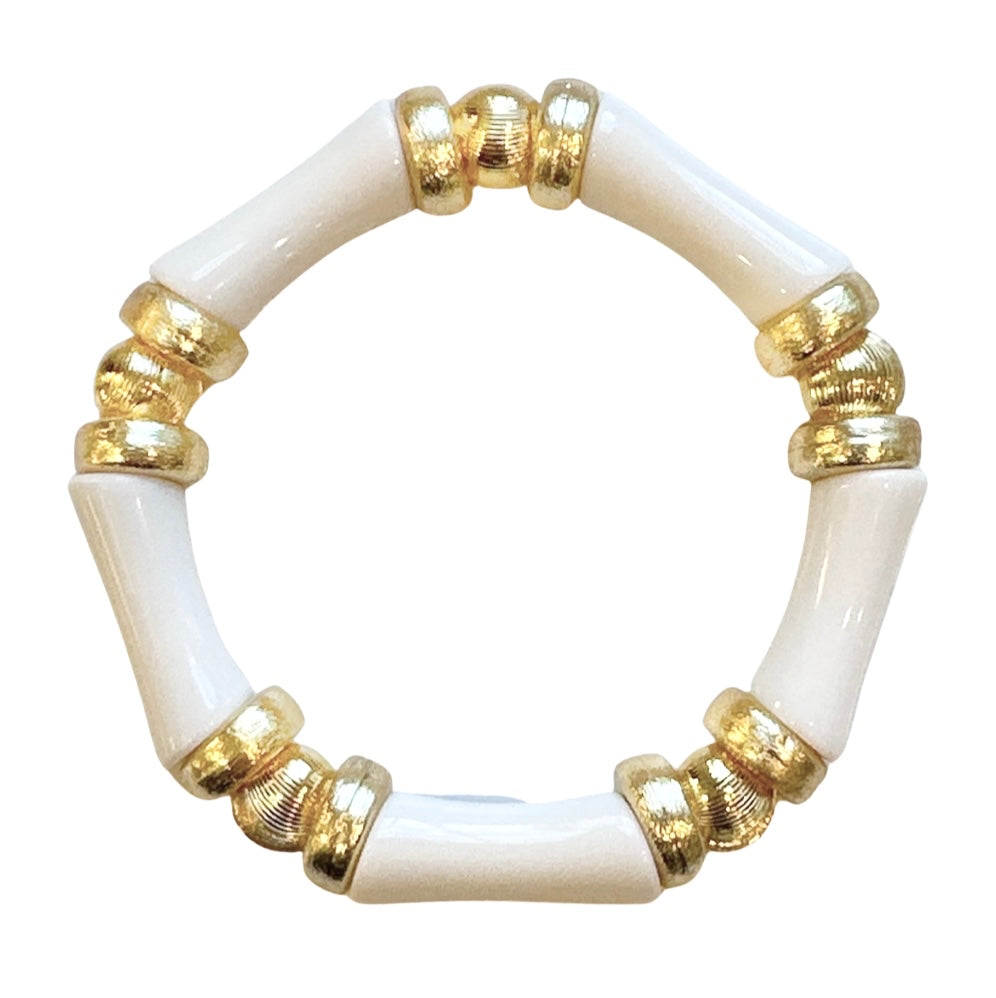MINI IVORY LINK BANGLE WITH GOLD ACCENTS