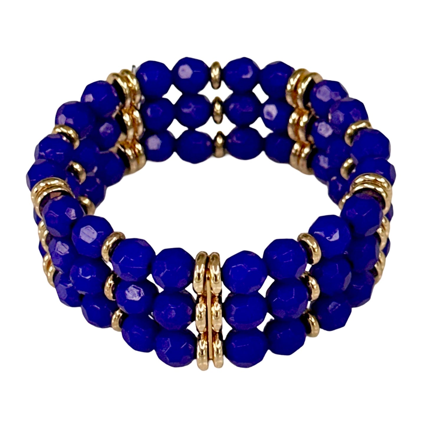 ROYAL BLUE AND GOLD TRIPLE CUFF