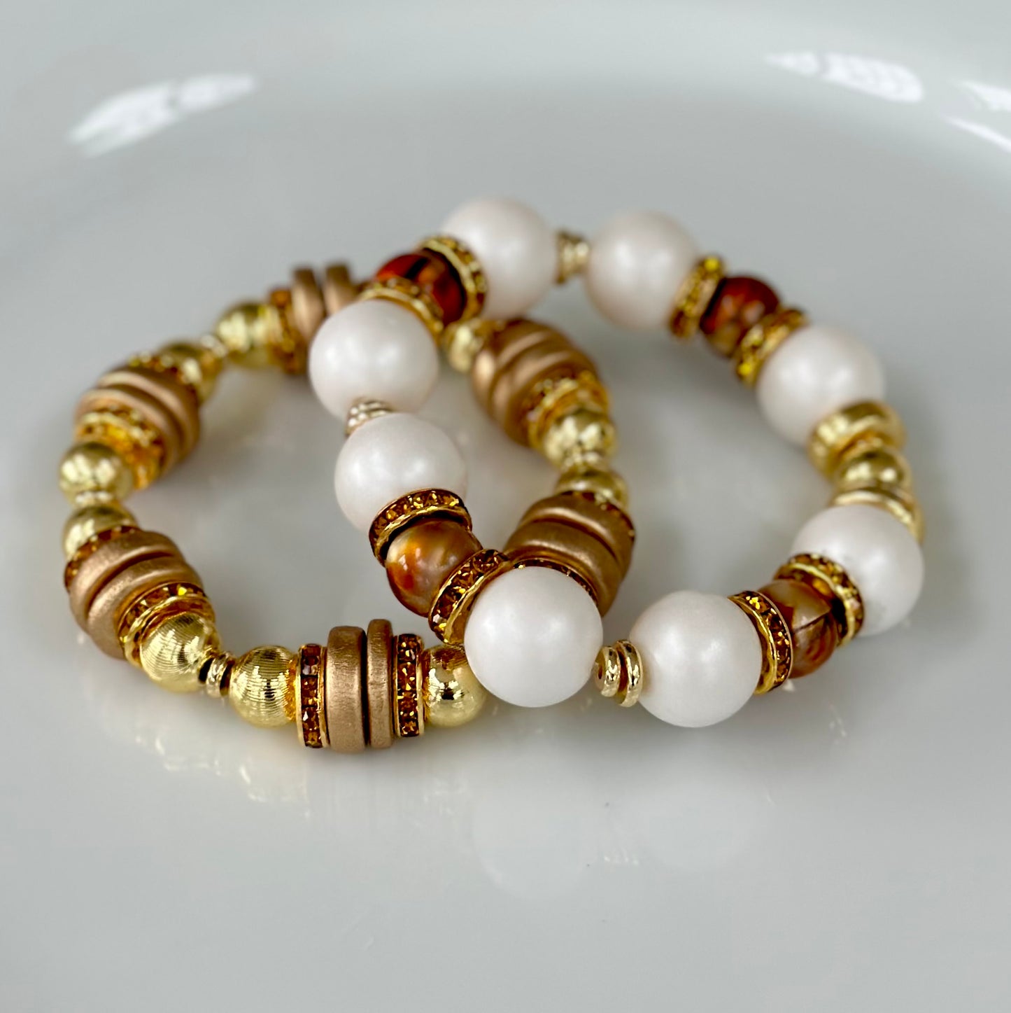 GOLD AND BRUSHED DARK GOLD WOOD BANGLE