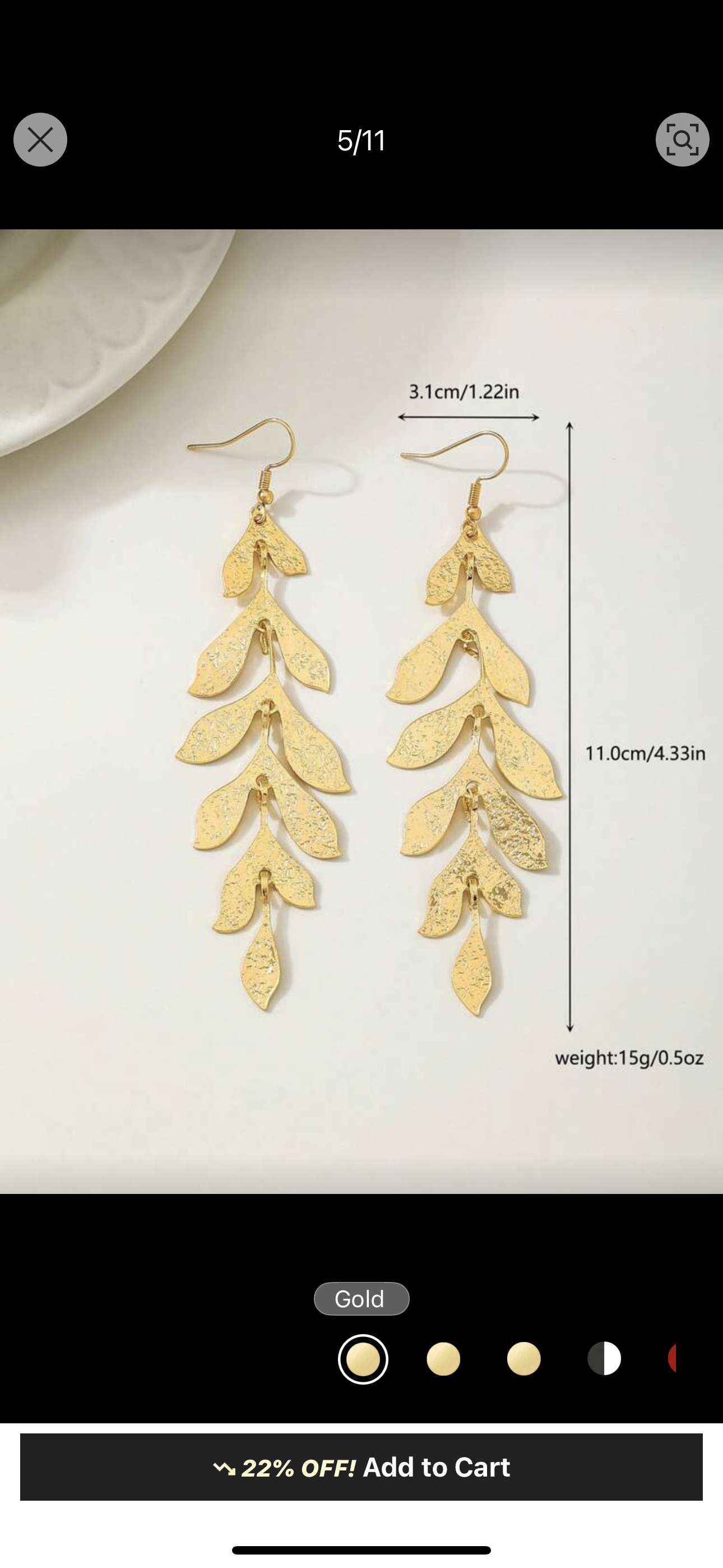 PALM LEAF DROP EARRING