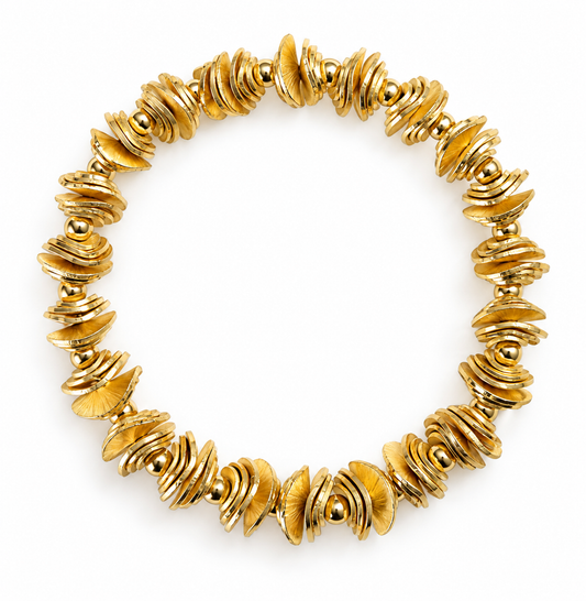 THE EMPRESS GOLD WAVY DISC BANGLE
