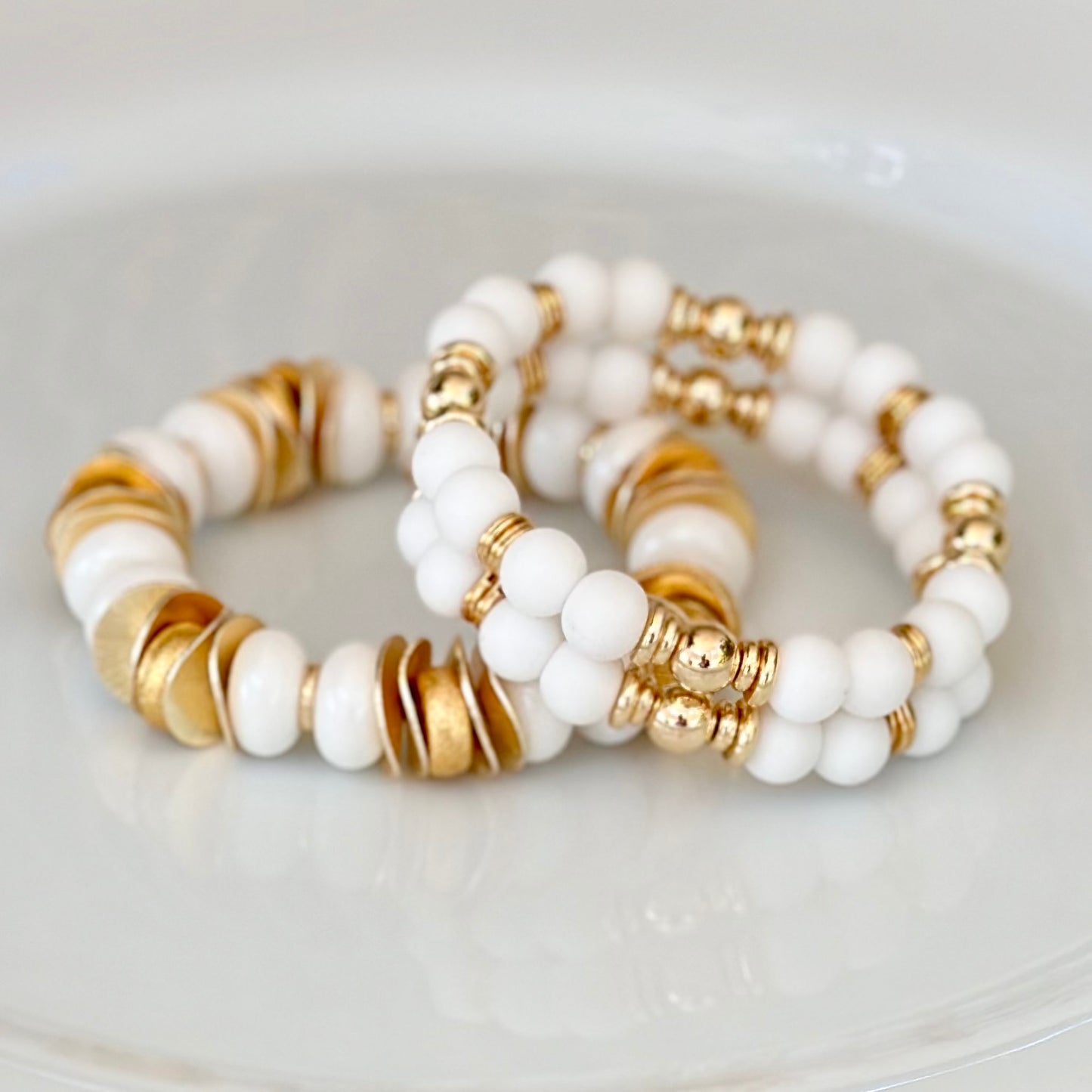 WHITE AND GOLD CUFF