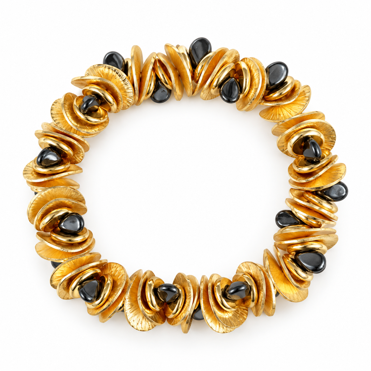 THE SOLIEL BRACELET IN GOLD AND MIDNIGHT
