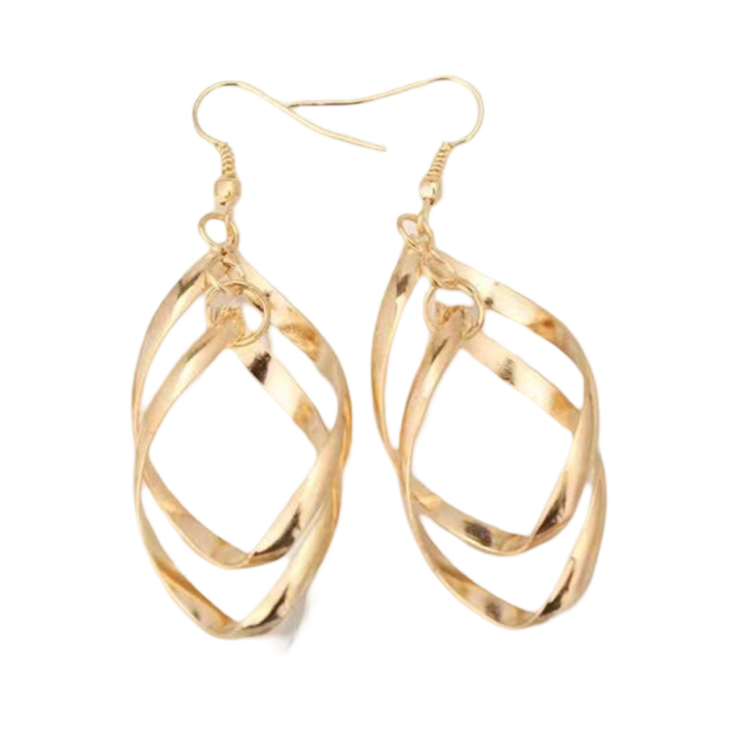 INTERTWINED OVAL GOLD EARRING