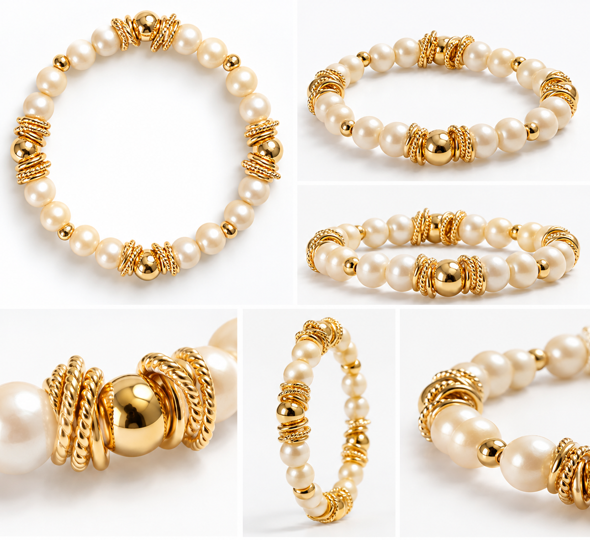 THE JULIETTE GOLD AND PEARL BANGLE