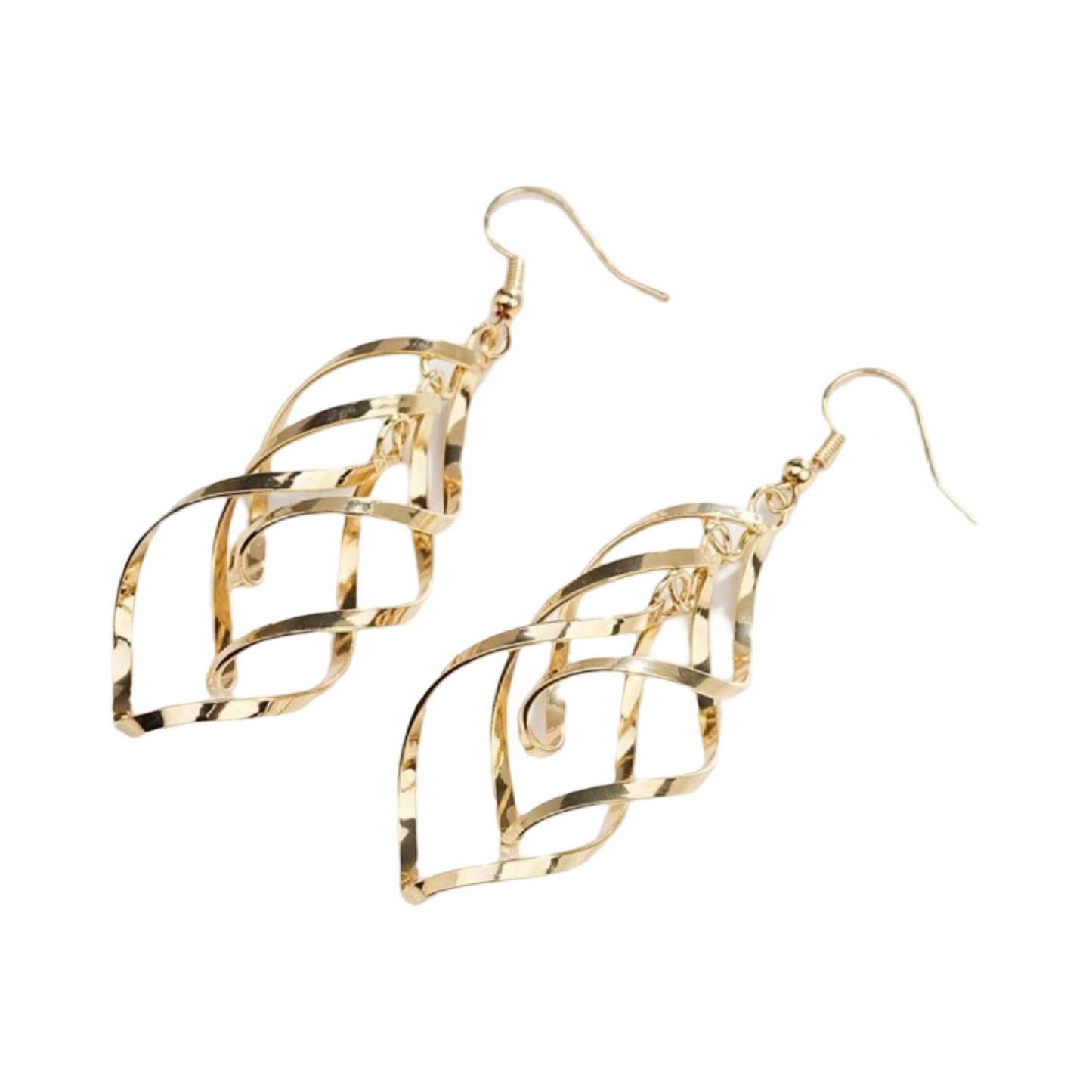 TRIPLE FIGURE EIGHT GOLD EARRING