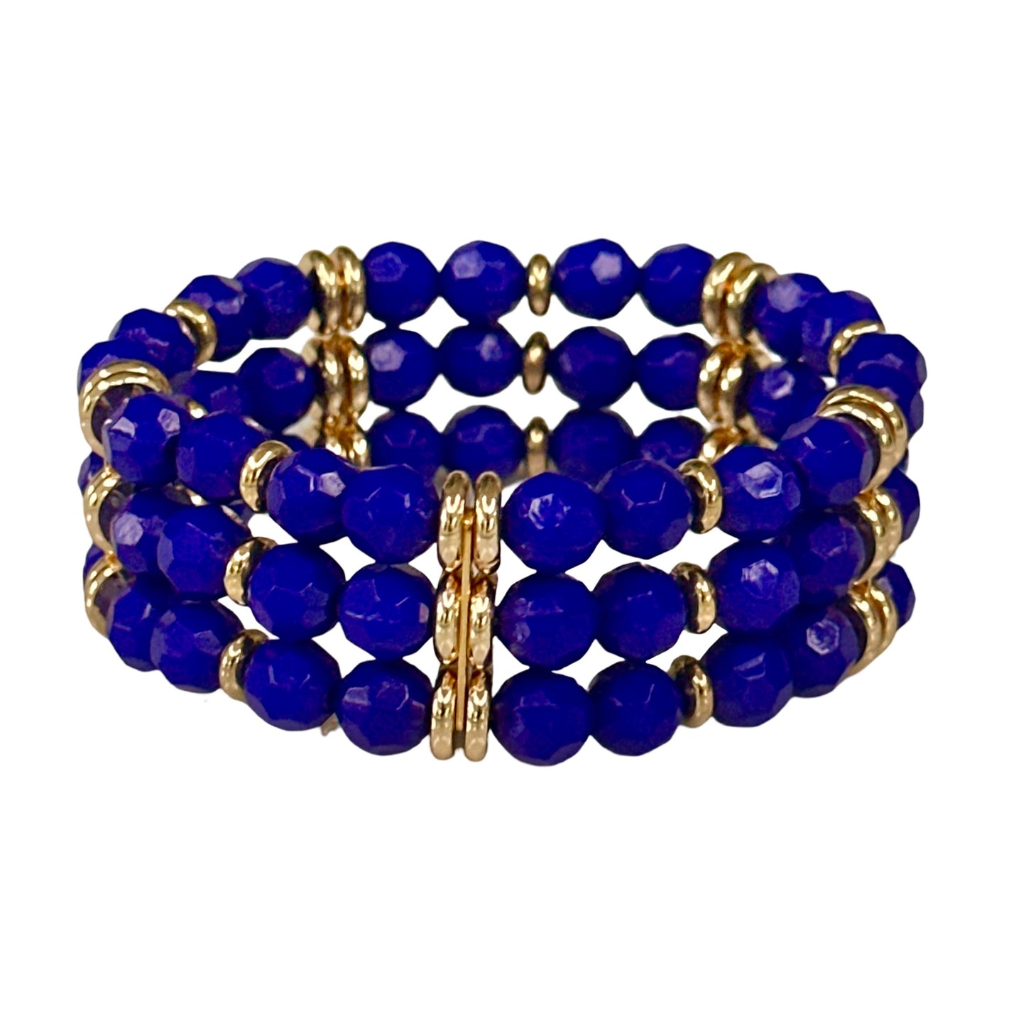 ROYAL BLUE AND GOLD TRIPLE CUFF
