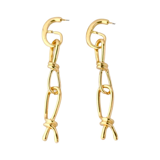 GOLD KNOT LINK EARRING