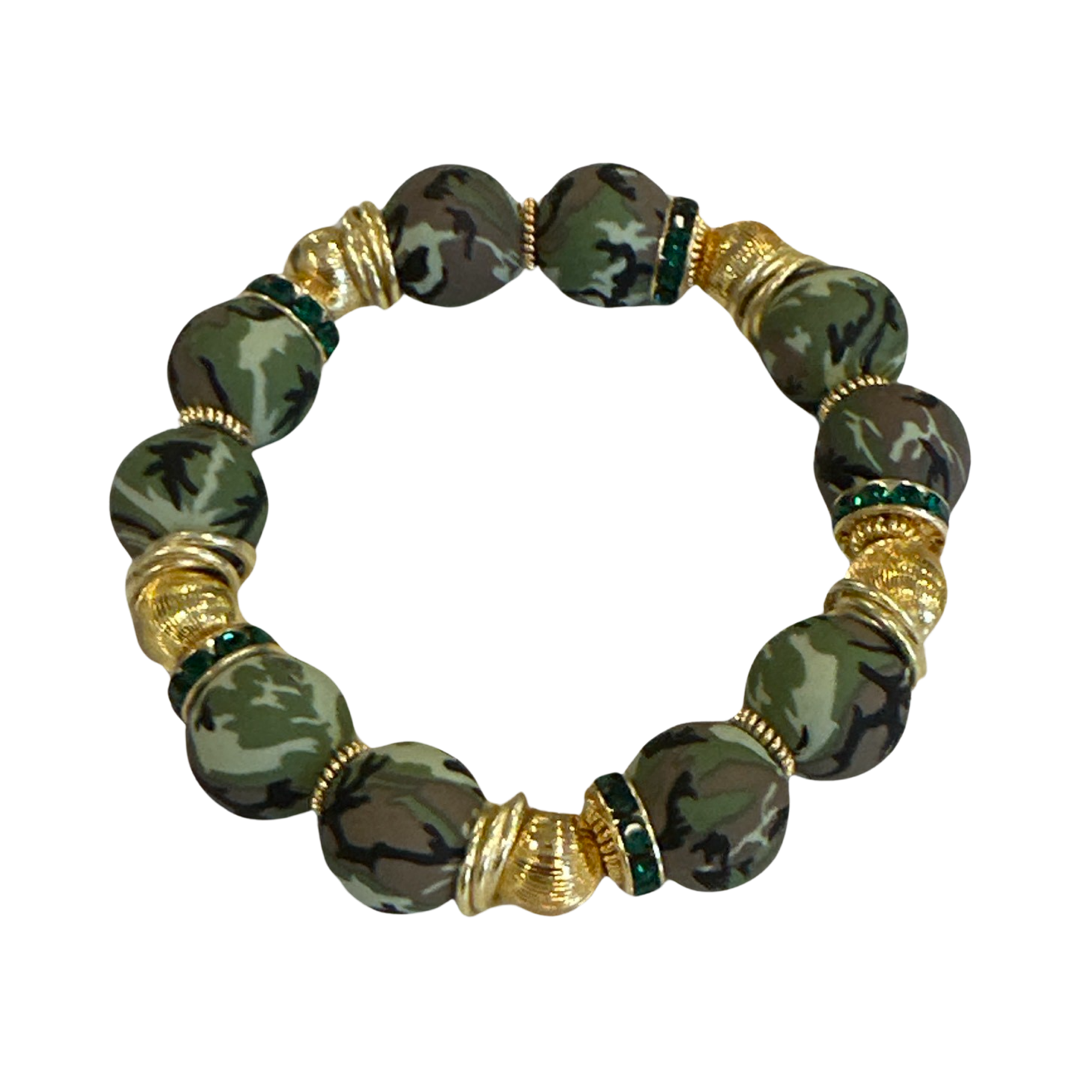 CAMO BANGLE WITH GOLD ACCENTS