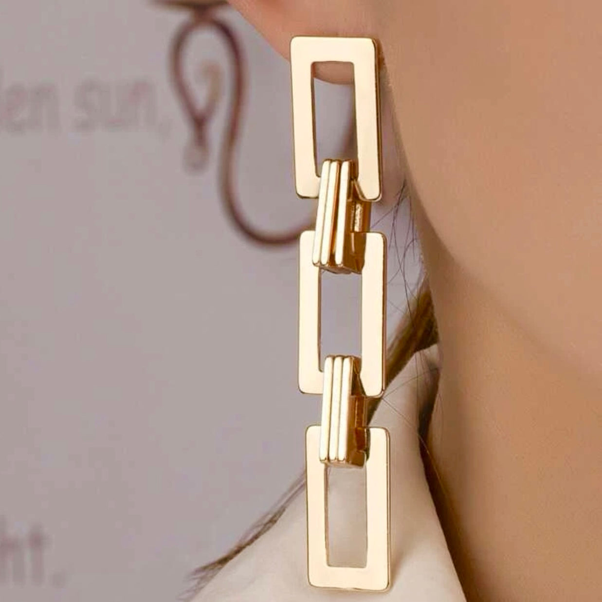 GOLD DANGLE PAPER CLIP EARRING