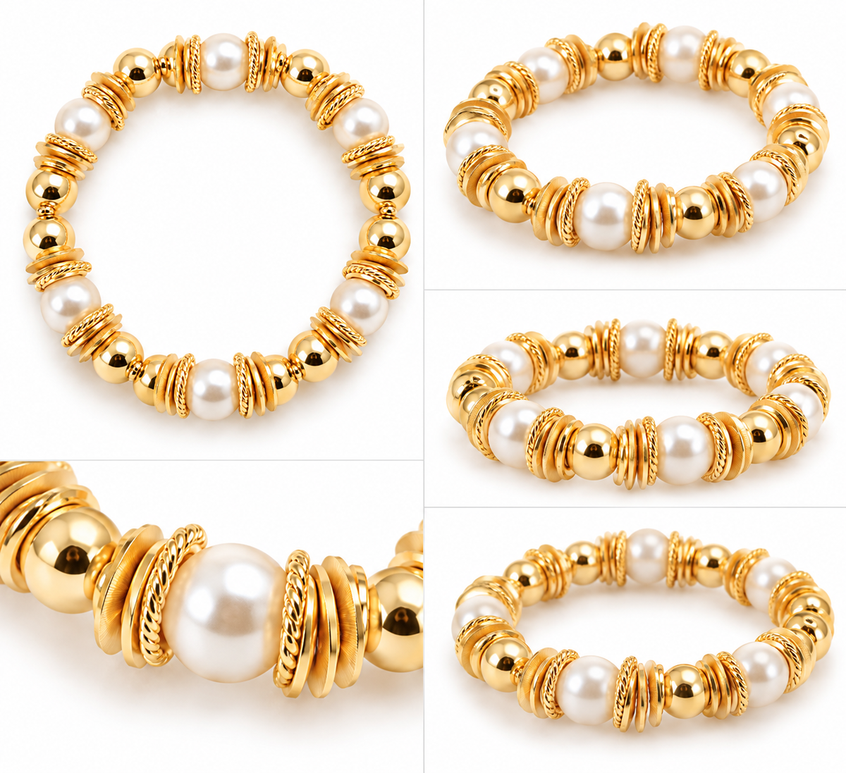 THE ARABELLA GOLD AND PEARL BANGLE