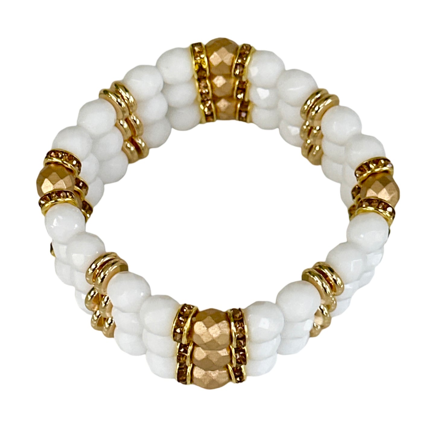 WHITE AND GOLD TRIPLE CUFF