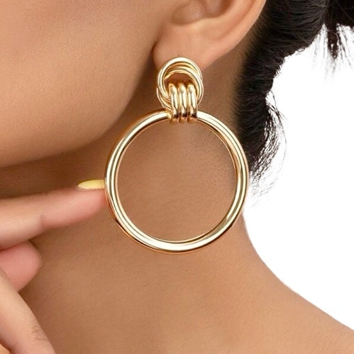 GOLD LARGE HOOP EARRING